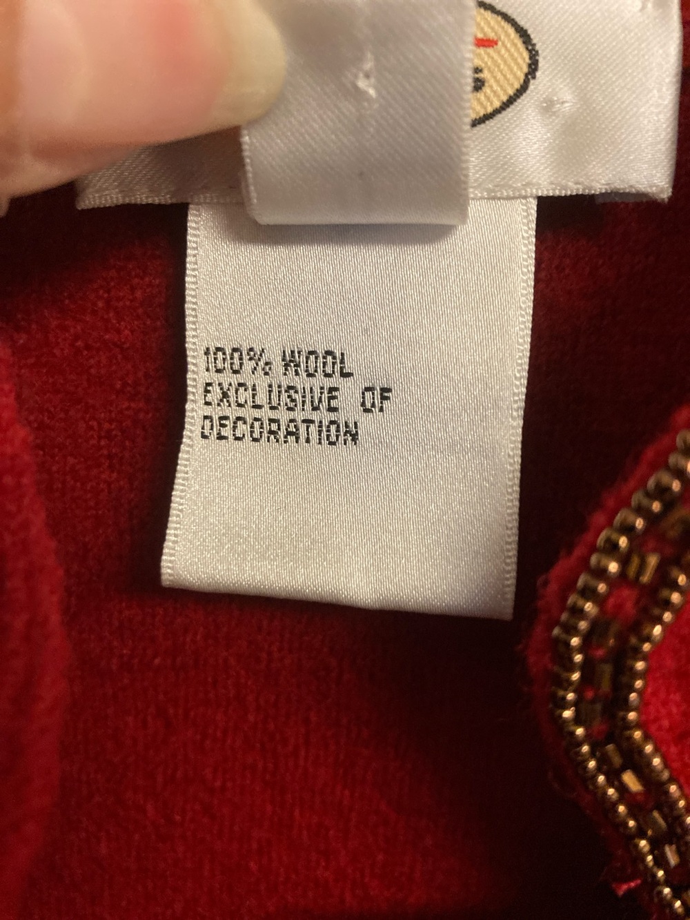 Talbots Red Embroidered Wool Button Front Jacket - Picture 3 of 11